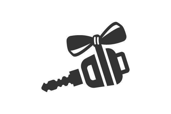 Car Key Gift Icon Graphics for Modern Branding