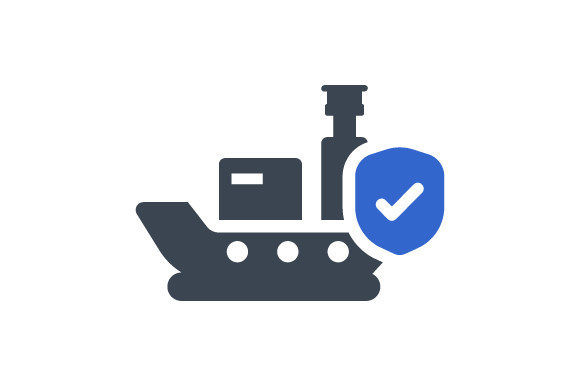 Cargo Ship Insurance Icon Graphics