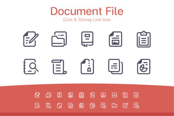 Document File Line Icon Graphics